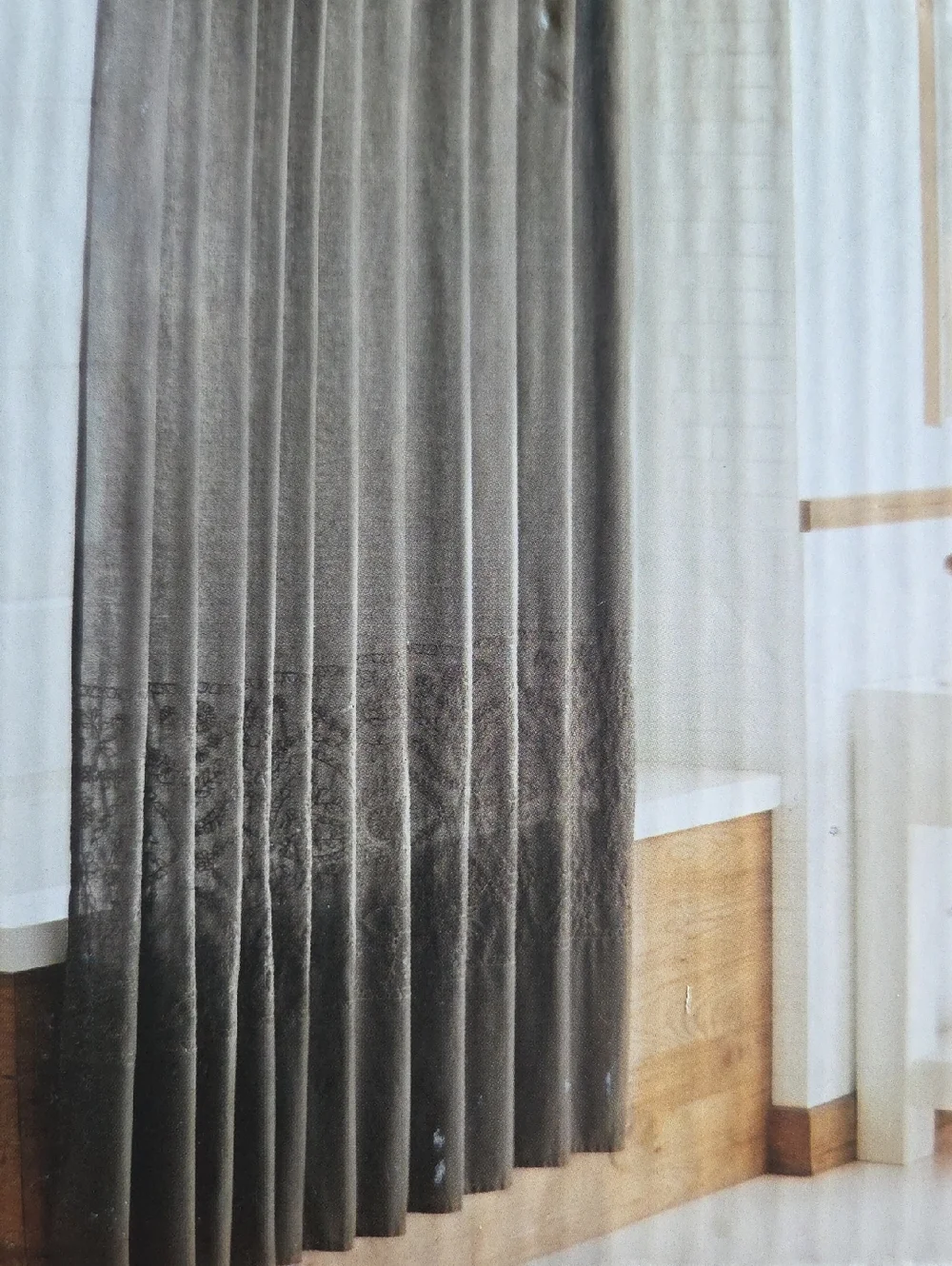 Threshold Charcoal Velvet Blackout Shower Curtain Panel